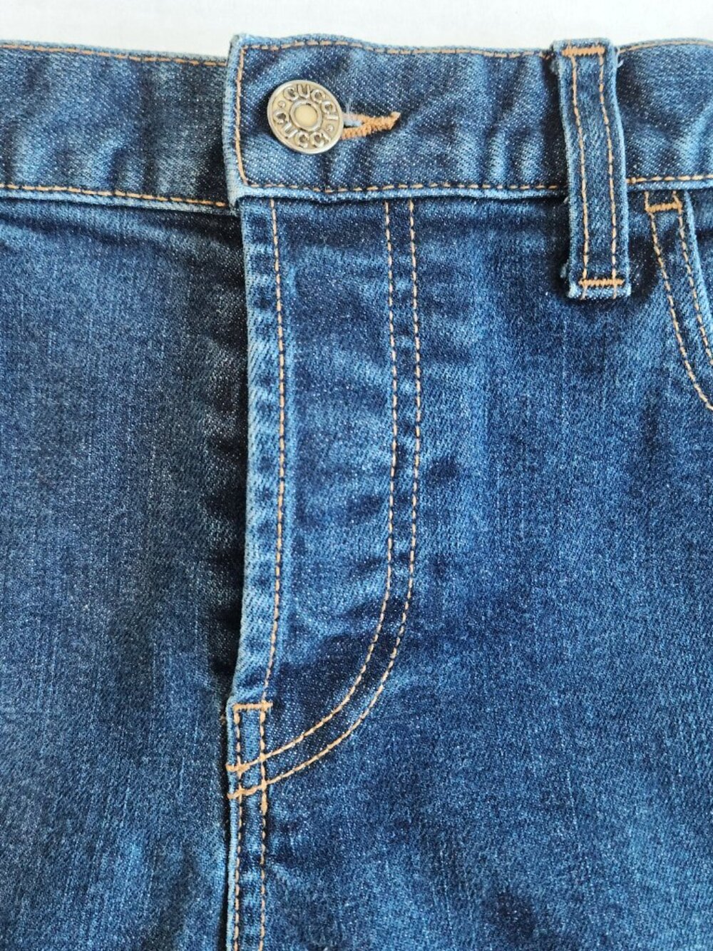 Gucci Denim Blue Jeans Women’s Size 18 US Straight Button Up Made In Italy - Picture 8 of 16